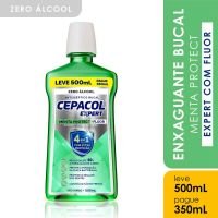 Enxaguante Bucal Cepacol Expert Menta Protect + Flúor Sem Alcool Leve 500mL Pague 350mL - Cod. 7896714292878