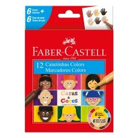 Canetinha Hidrografica Faber-Castell Caras & Cores 6+6 Tons de Pele - Cod. C58091