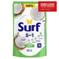 Lava-Roupas Líquido Cuidado do Coco 5 em 1 Surf Sachê 900ml Refil - Cod. C69524