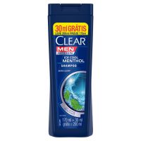 Shampoo Anticaspa Ice Cool Menthol com Mentol Refrescante Clear Men Frasco Leve 200ml Pague 170ml - Cod. C74054
