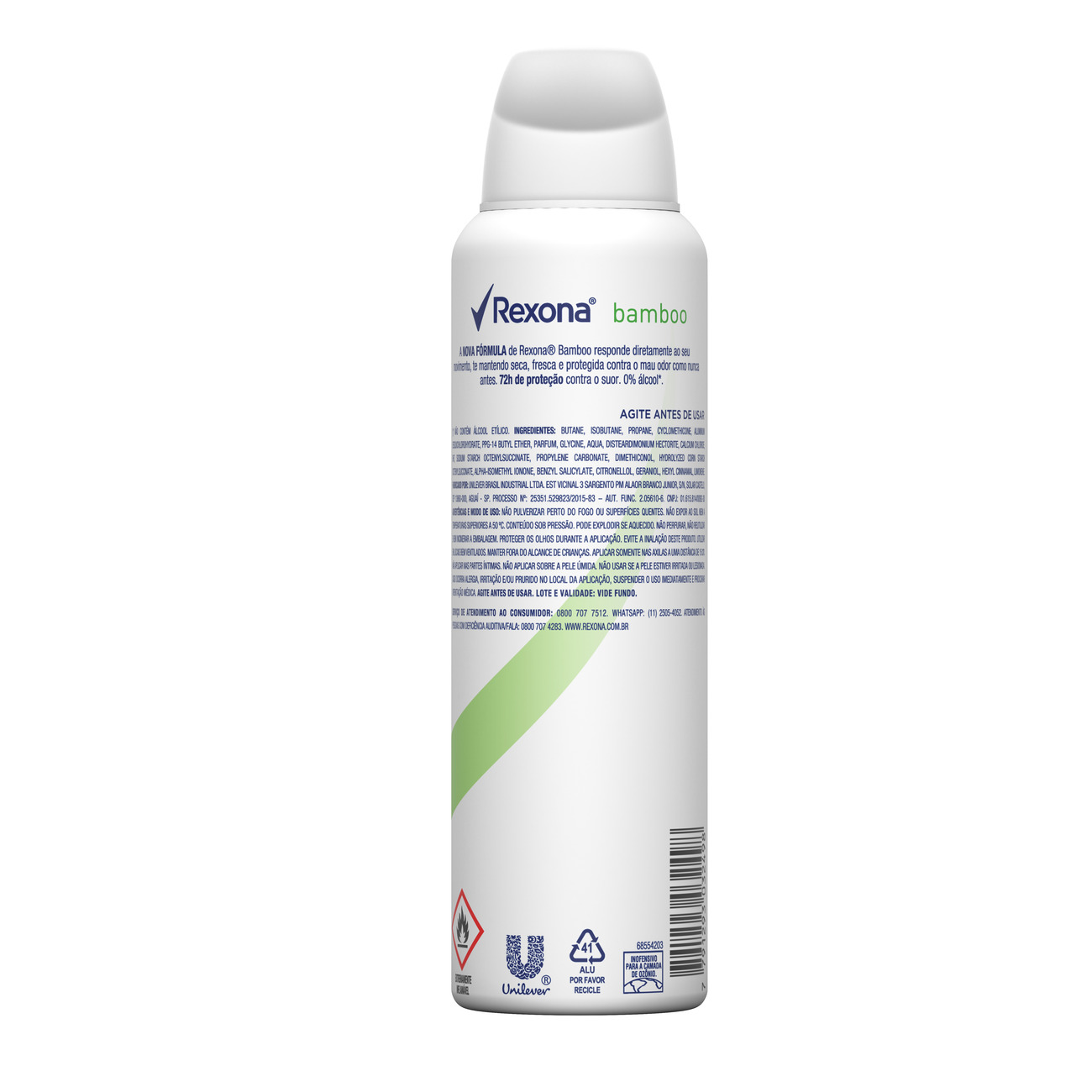 Desodorante Antitranspirante Aerosol Rexona Feminino Bamboo 72 horas 150mL
