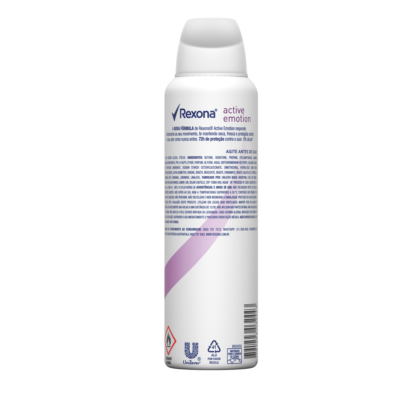 Desodorante Antitranspirante Rexona Feminino Aerosol Active Emotion 72 horas 150mL