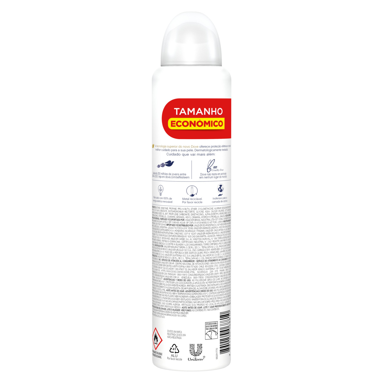 Desodorante Aerosol Antitranspirante Dove Invisible Dry 200mL