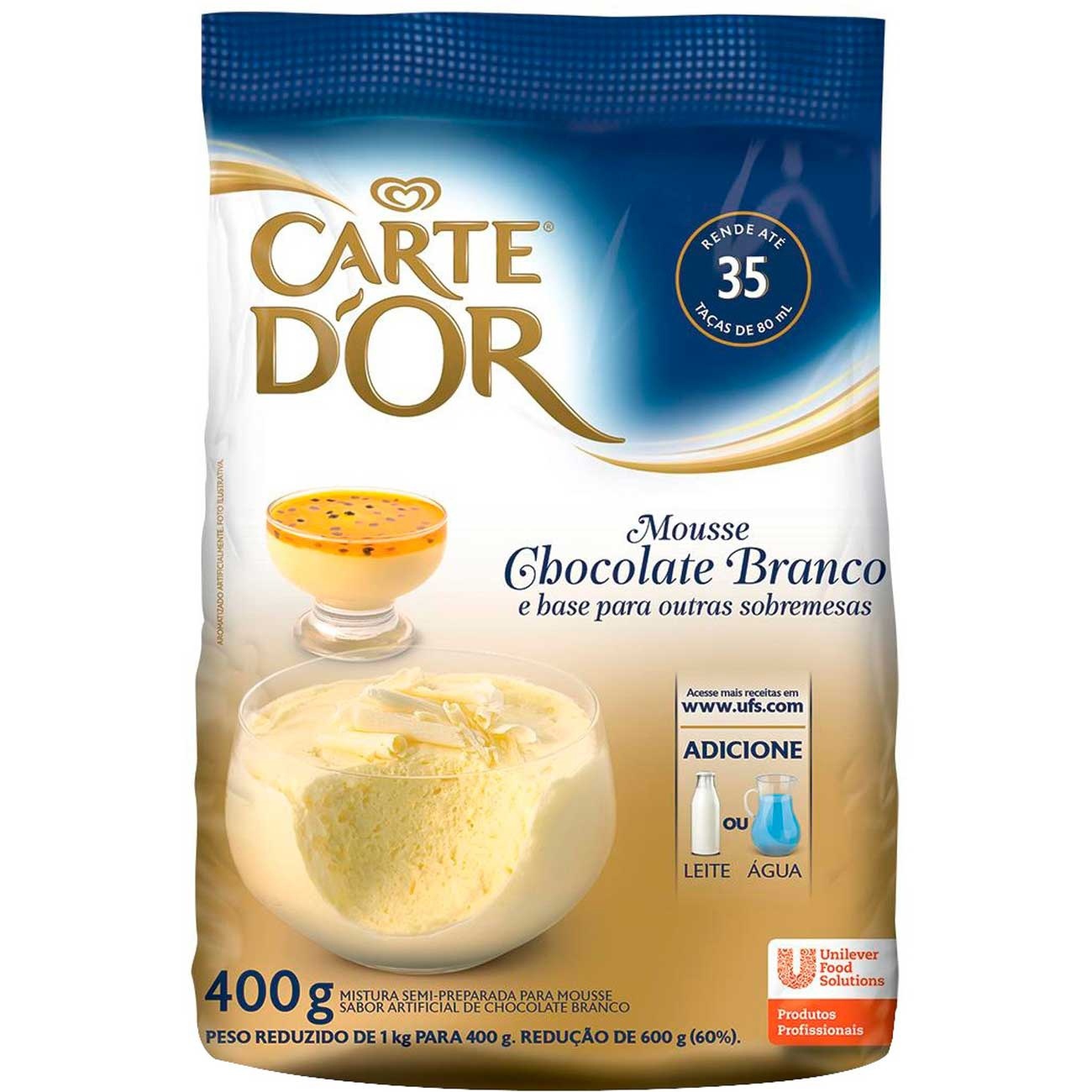 Sobremesa Carte Dor Mousse Chocolate Branco 400g
