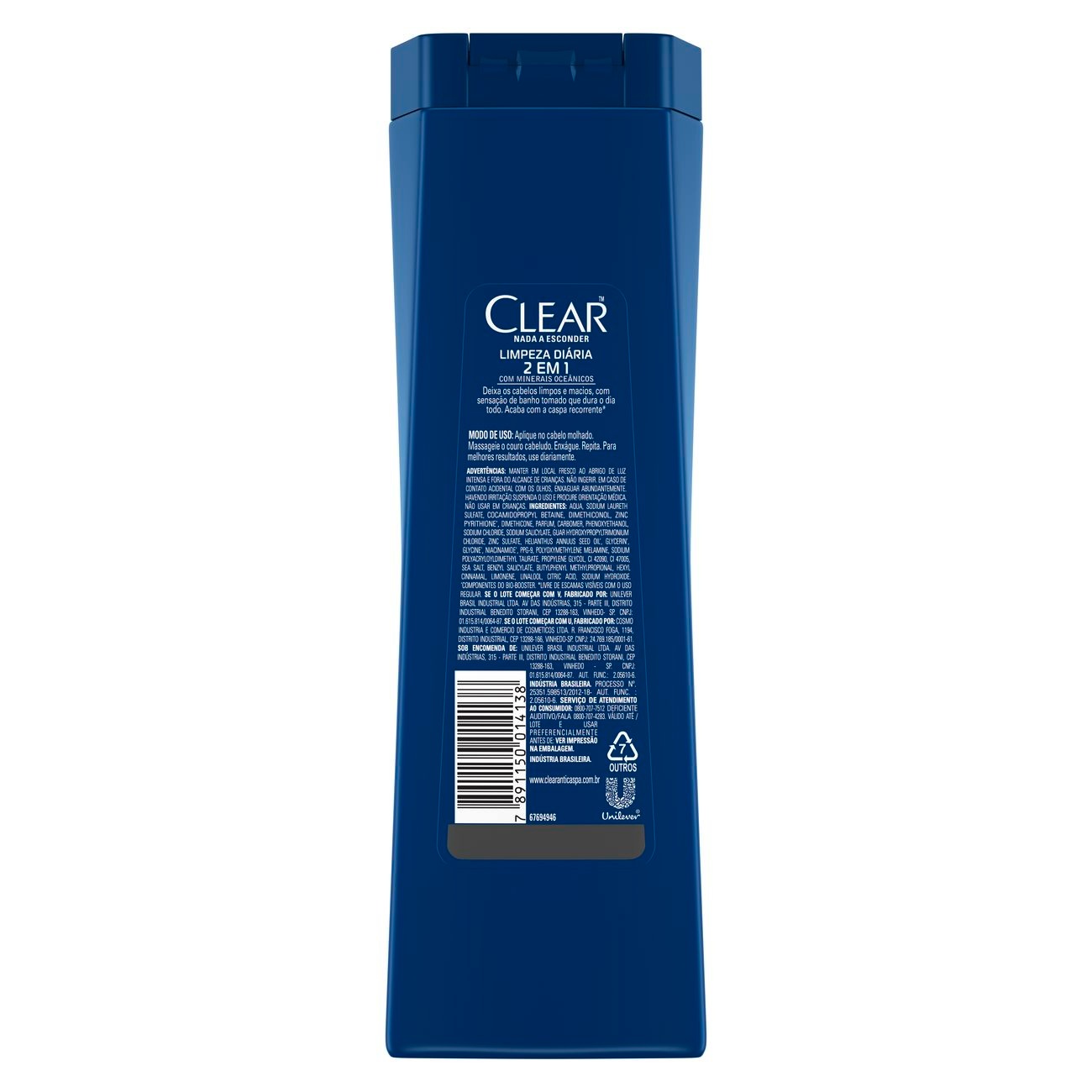 Shampoo Anticaspa Clear Limpeza Diria 2 Em 1 400ml