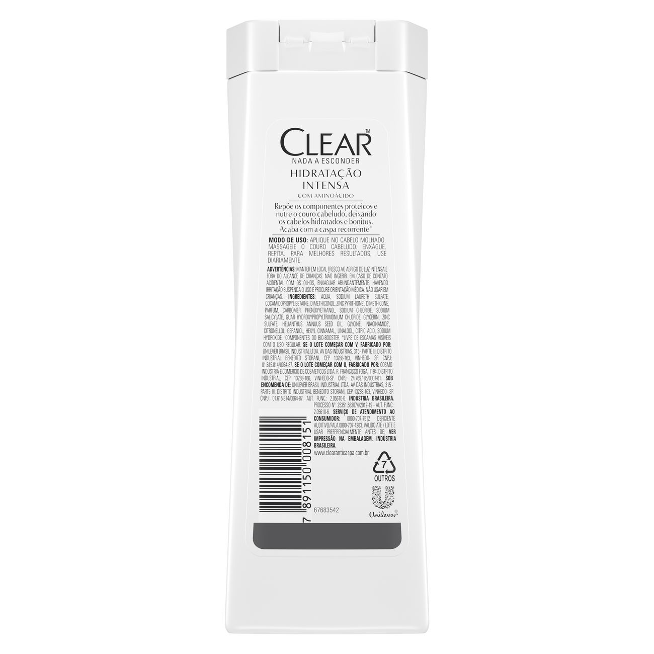 Shampoo Anticaspa Clear Hidratao Intensa 200ml