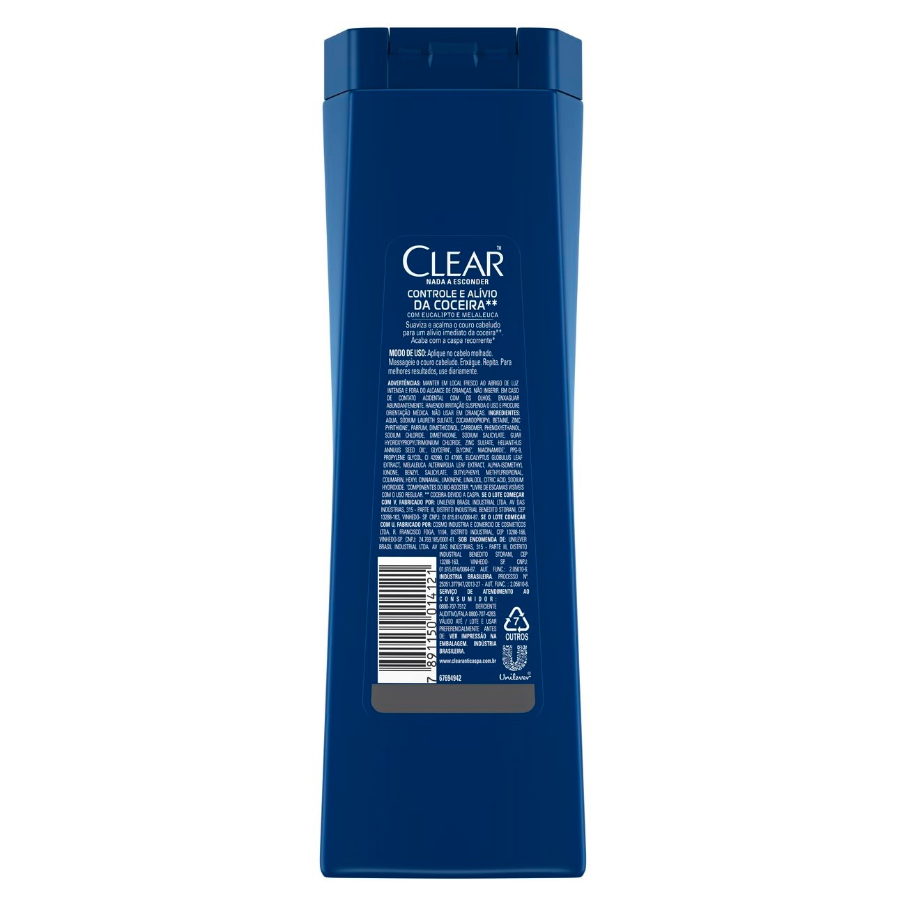 Shampoo Anticaspa Clear Controle da Coceira 400ml