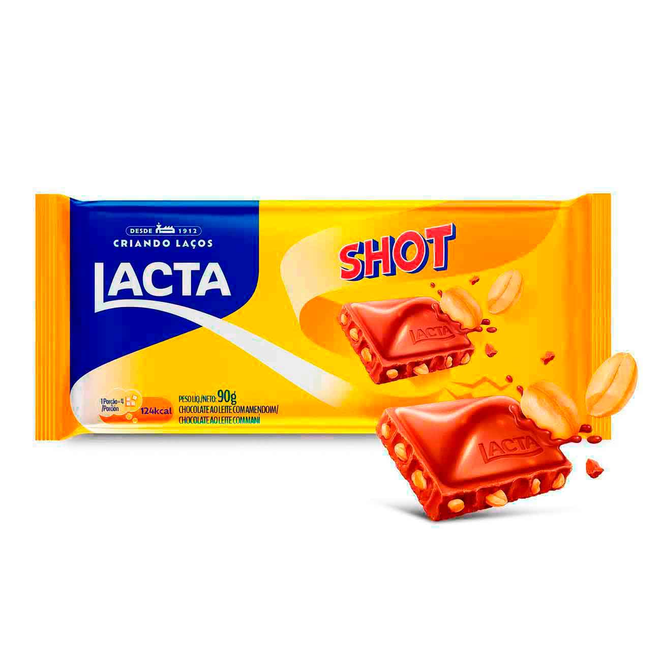 Chocolate Lacta Shot - 4 Displays X 17 Unidades X 90g