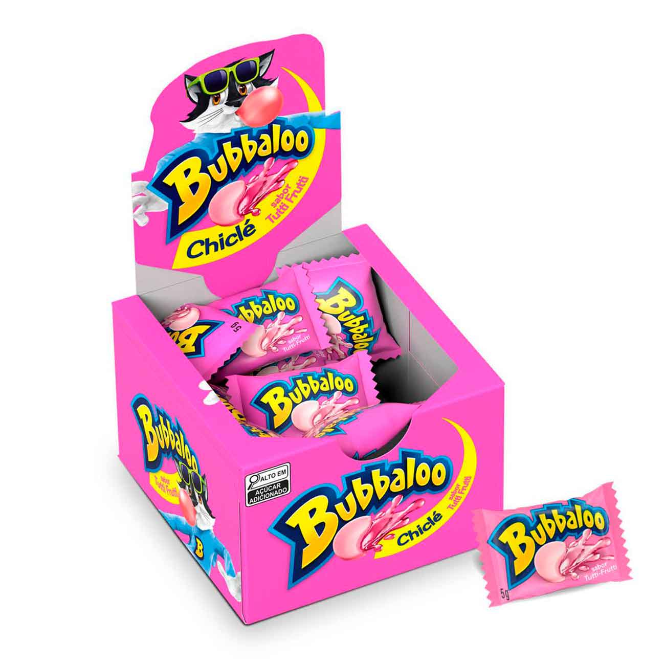 Goma de Mascar Bubbaloo Tutti-Frutti Display com 60 unidades de 5Gr