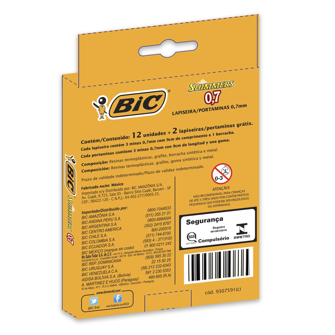 Lapiseira BIC Shimmers 0,7mm Leve 14 Pague 12