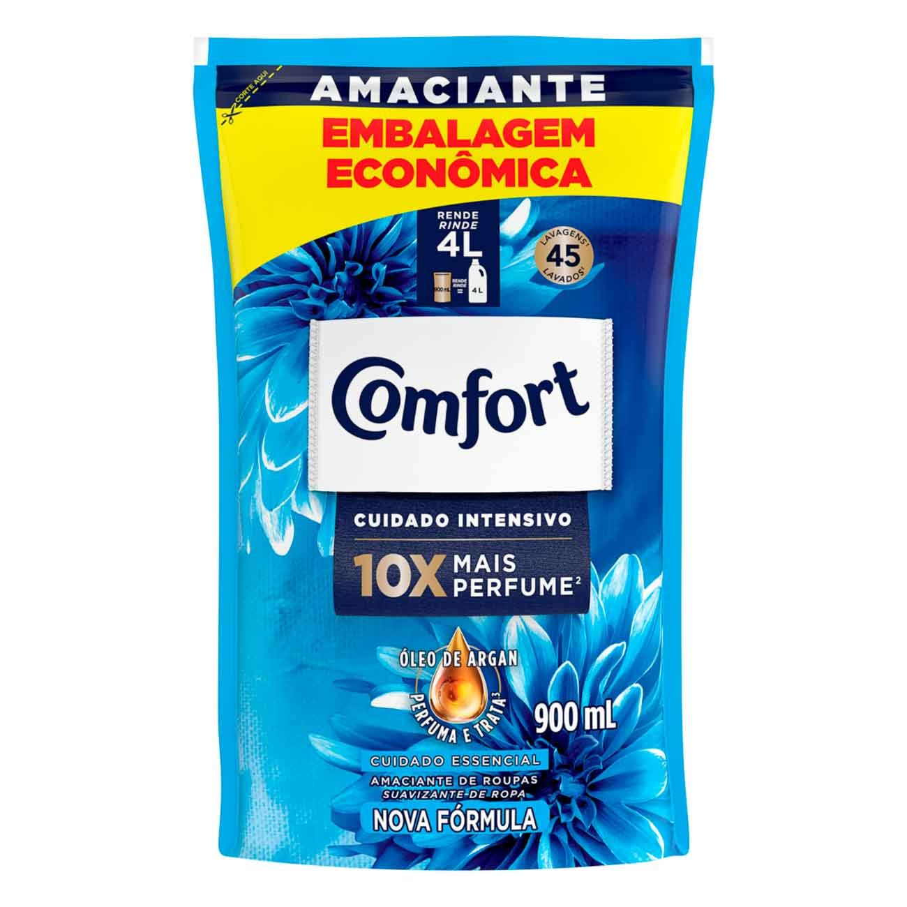Refil Amaciante Concentrado Comfort Cuidado Essencial 900ml