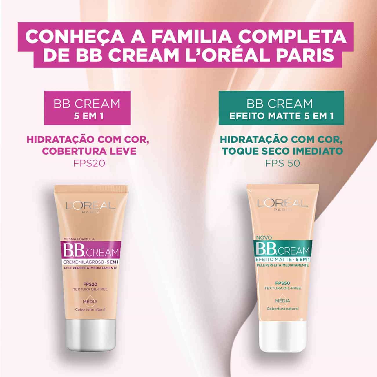 Base BB Cream L'Oral Paris Efeito Matte 5 Em 1 Fps 50 30g Clara