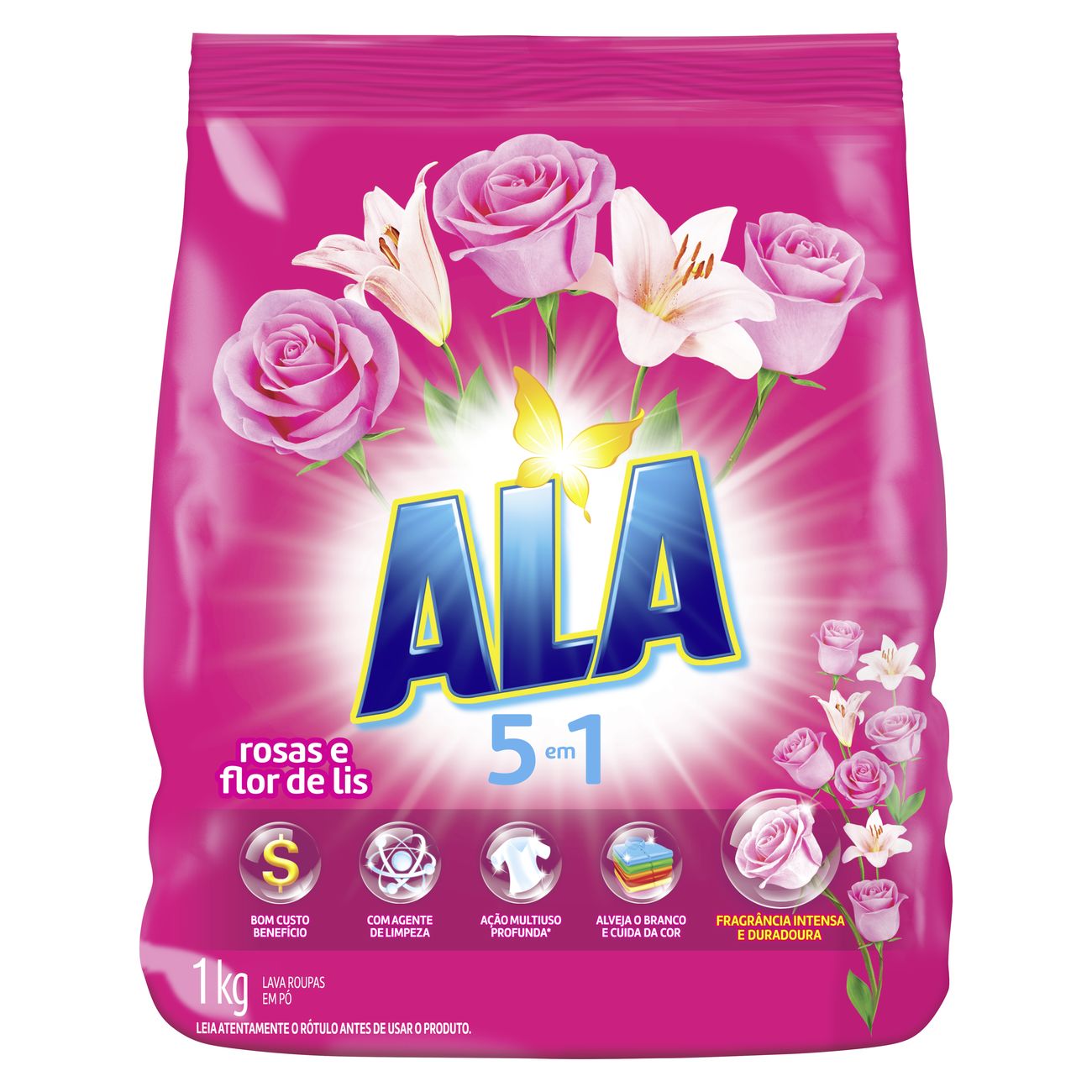 Lava-Roupa em Pó ALA 5 em 1 Rosas e Flor de Lis 1Kg