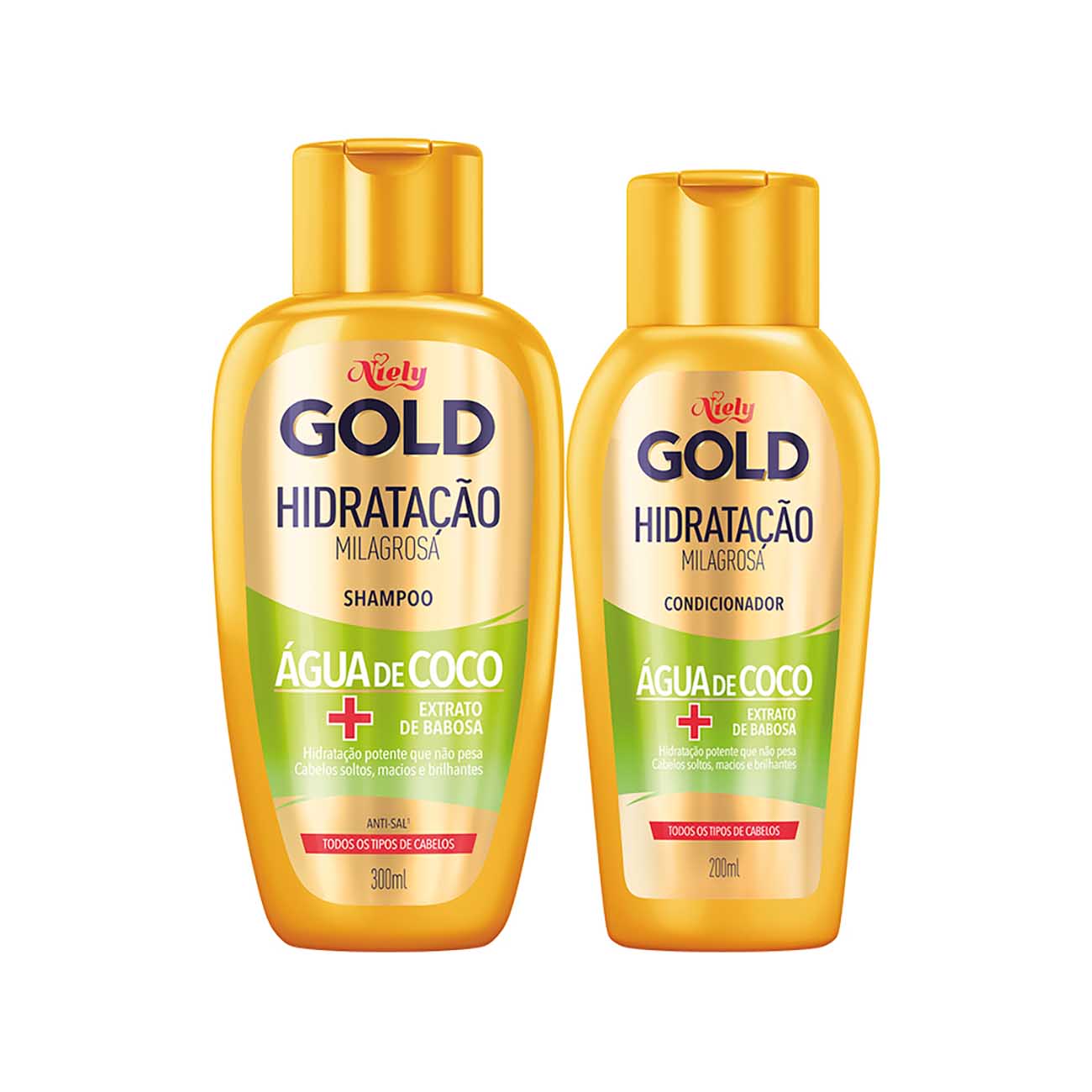 Kit Niely Gold  Shampoo e Condicionador Hidratao Milagrosa