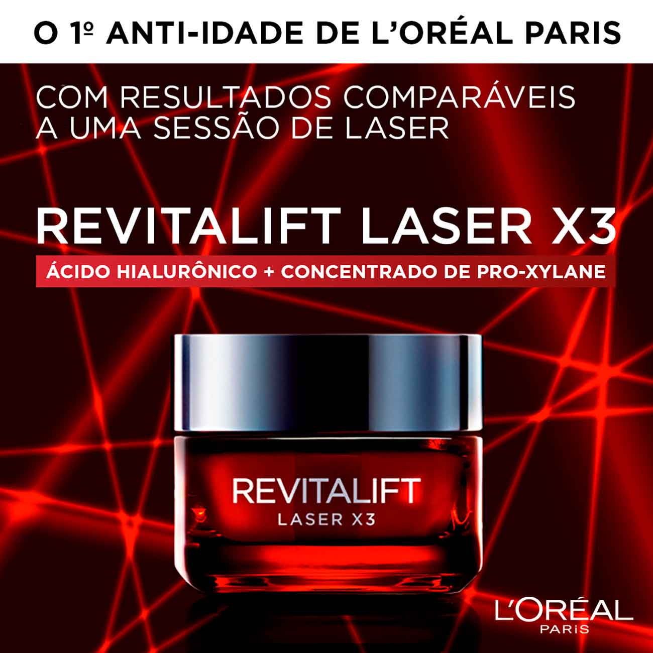 Creme Anti-Idade L'Oral Paris Revitalift Laser X3 Diurno 50mL
