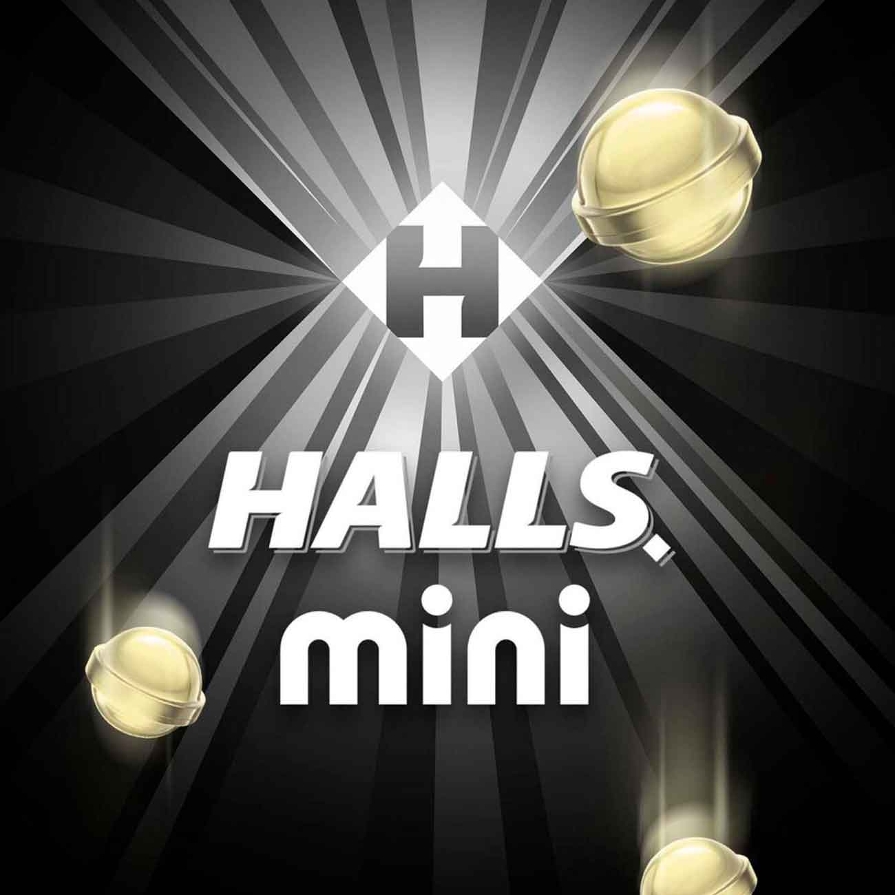 Bala Halls Mini Sem Acar Extra Forte com 18 Unidades de 15g