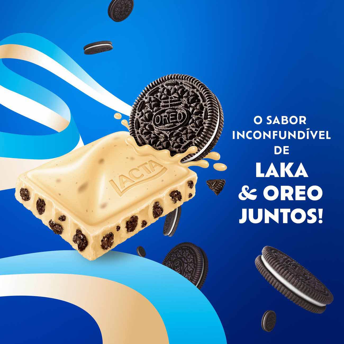 Chocolate Lacta Laka Oreo display com 20 unidades de 20gr