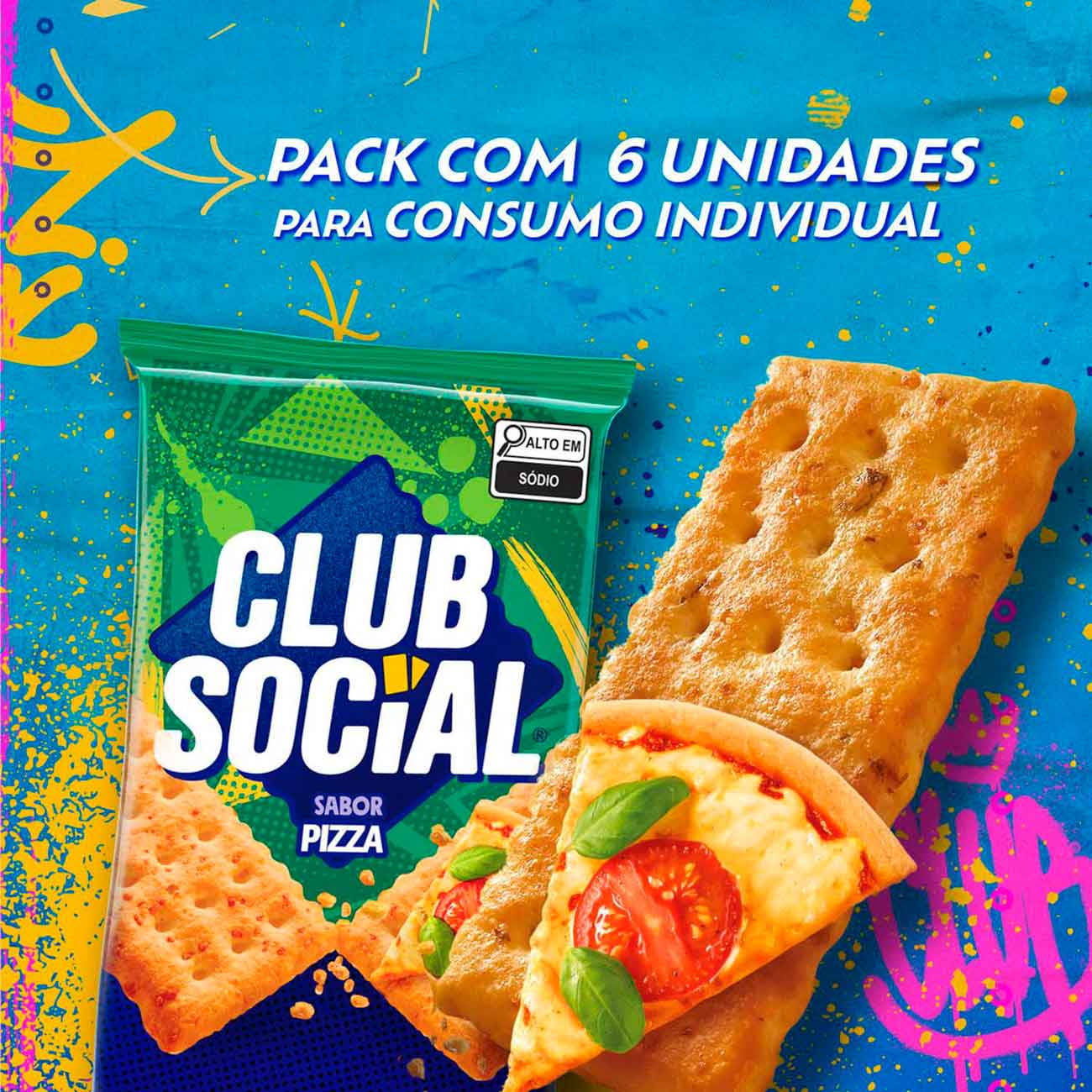 Biscoito Club Social Regular Pizza Multipack 141g