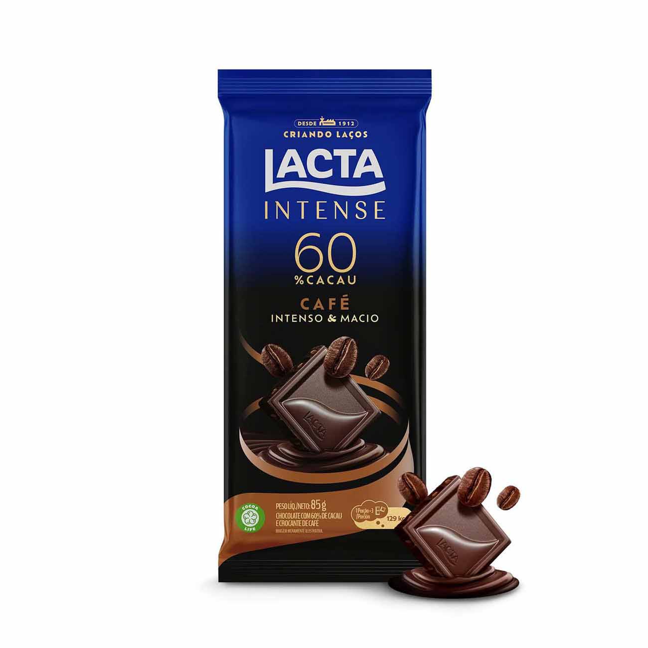 Chocolate Lacta Intense 60% cacau caf 85gr