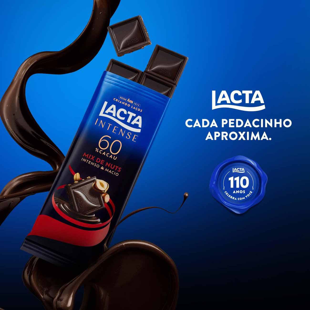 Chocolate Lacta Intense Amargo 60% Cacau Mix de Nuts 85g