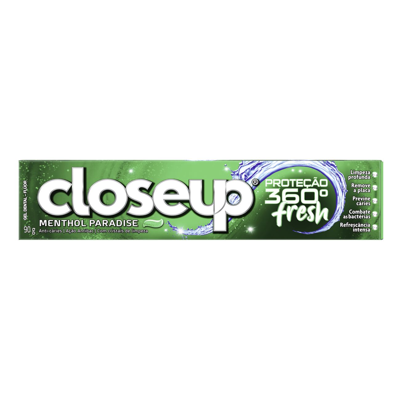 Creme Dental em Gel Ação Antibac Closeup Proteção 360º Fresh Menthol Paradise 90g