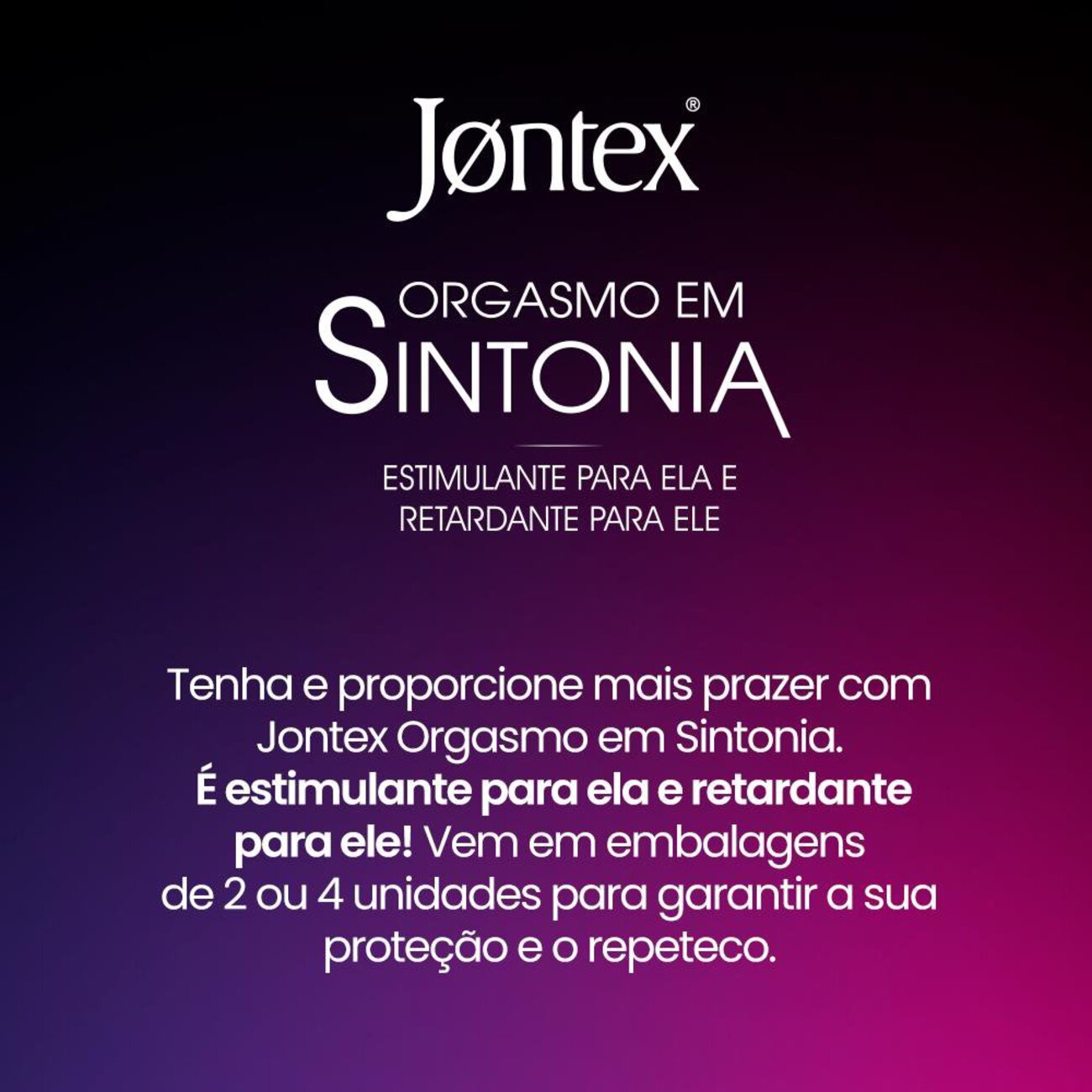 Preservativo Camisinha Jontex Orgasmo em Sintonia - 2 Unidades