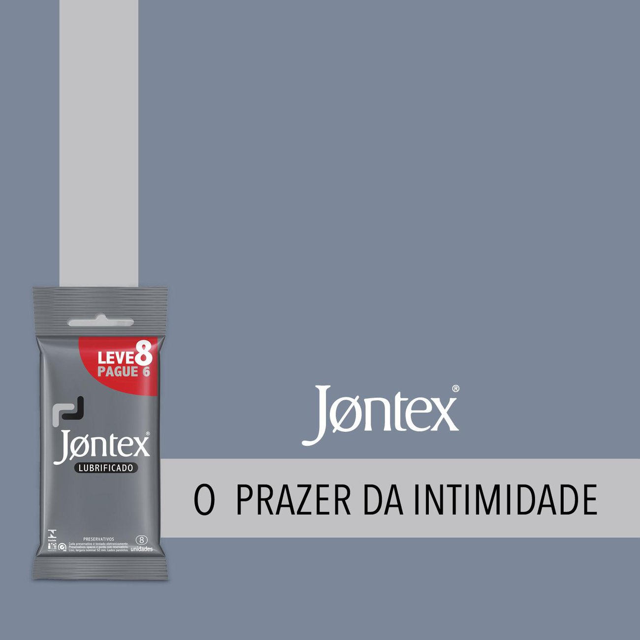 Preservativo Camisinha Jontex Lubrificado - Leve 8 Pague 6 Unidades