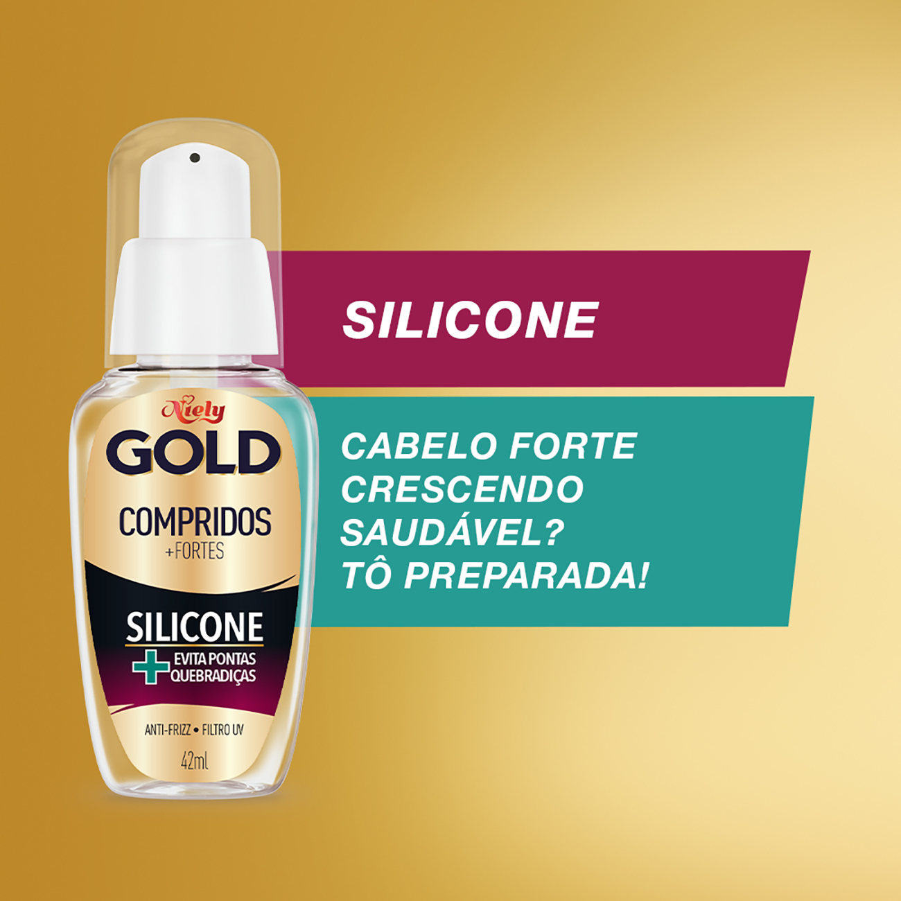 Silicone Niely Gold Compridos e Fortes 42mL