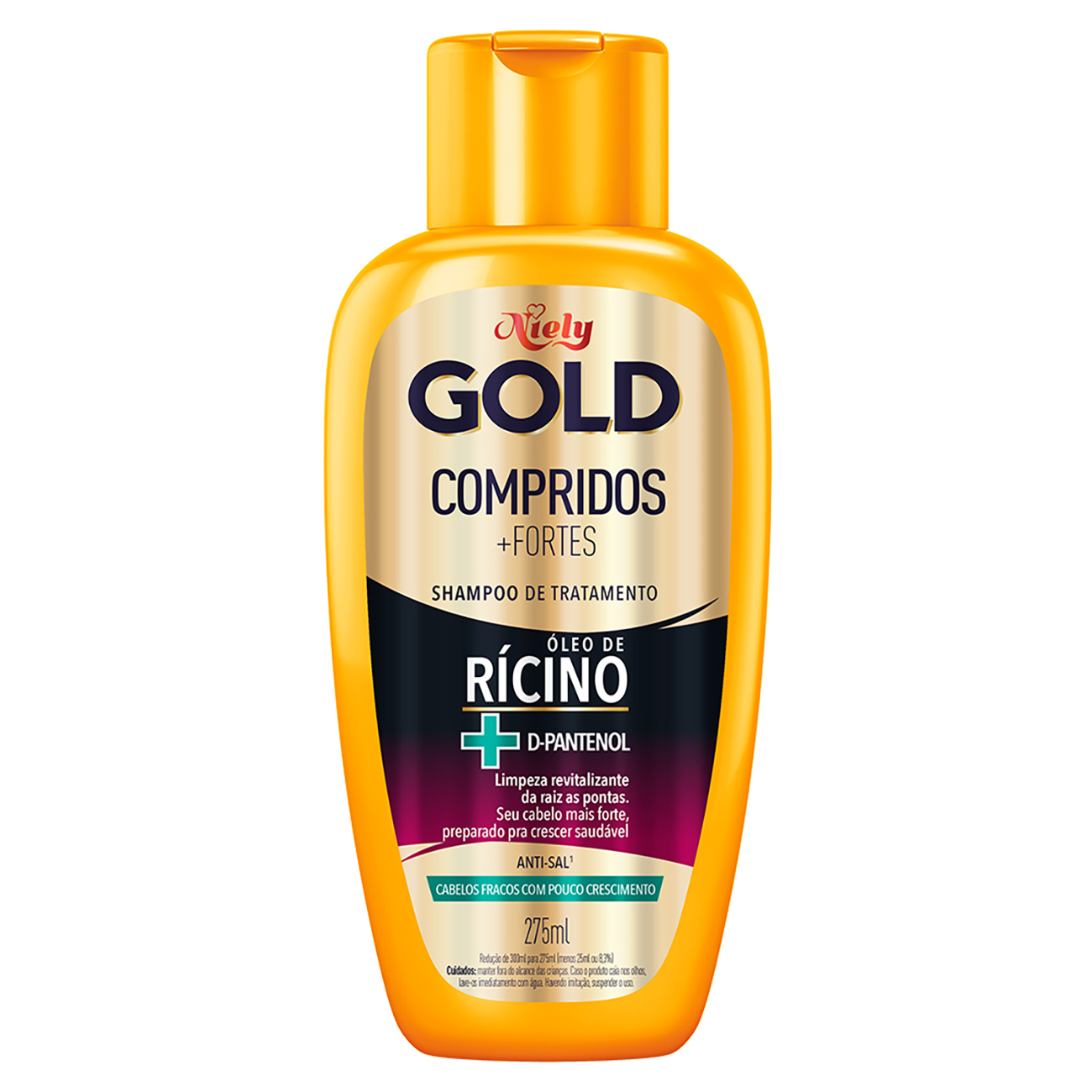 Shampoo Niely Gold Compridos e Fortes 275mL