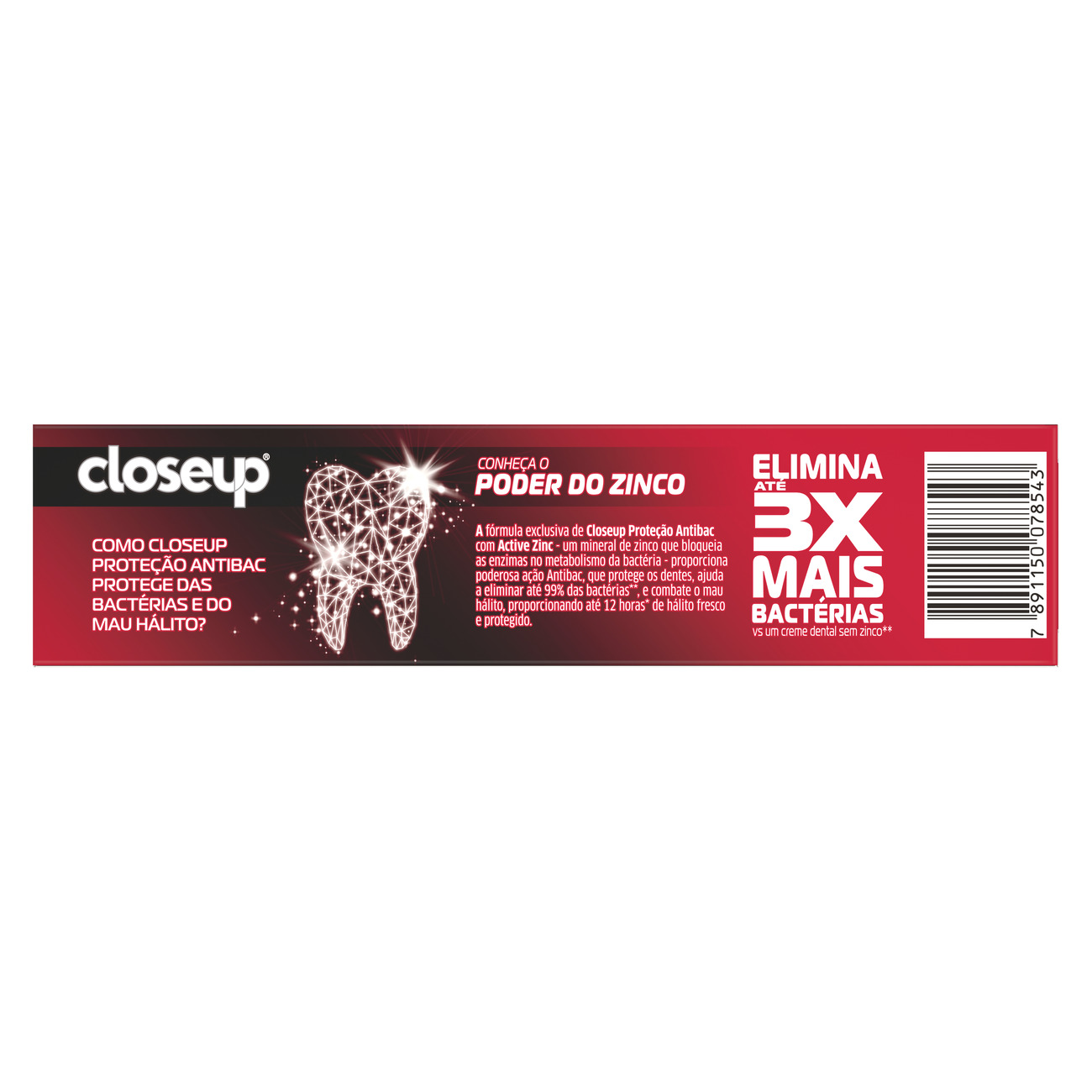 Gel Dental Menta Intensa Closeup Poder Antibac Caixa 85g