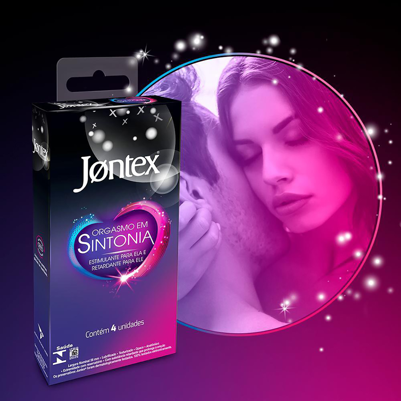 Preservativo Camisinha Jontex Orgasmo em Sintonia - 4 Unidades