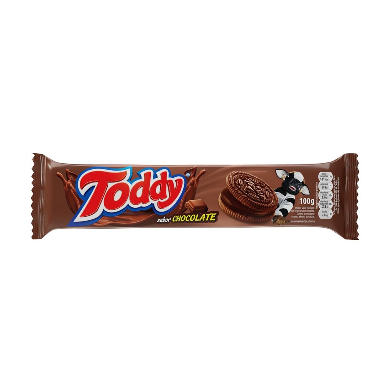 Biscoito Chocolate Recheio Chocolate Toddy Pacote 100g