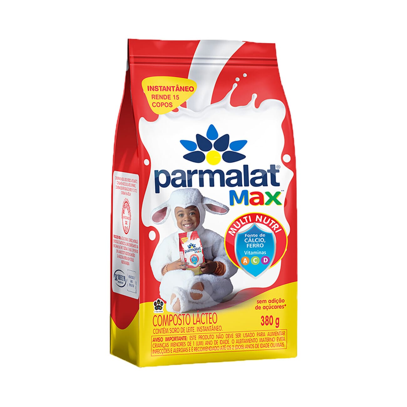 Composto Lcteo Instantneo sem Adio de Acar Parmalat Max Pacote 380g