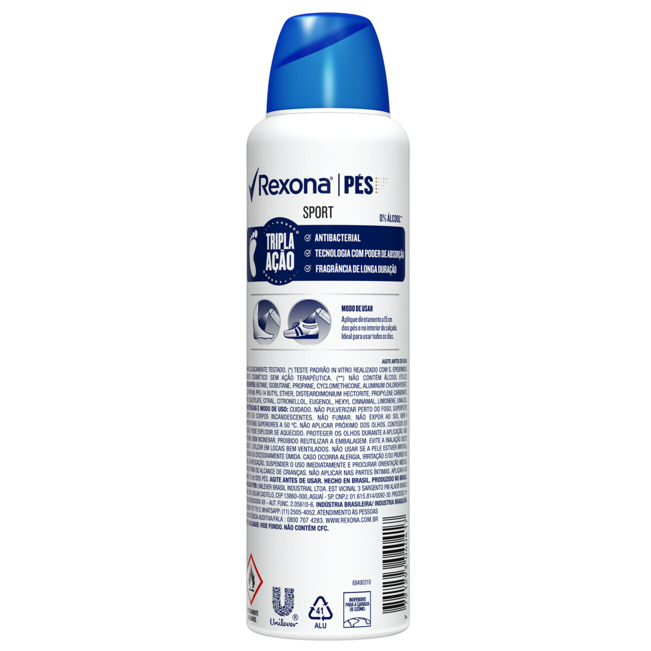 Desodorante Aerossol para os Ps Rexona Sport 153mL
