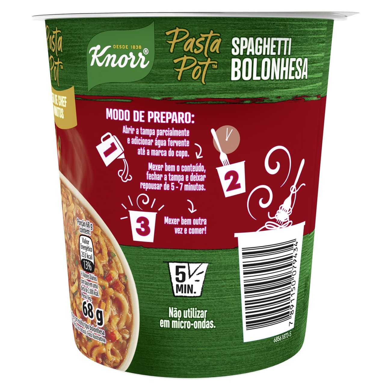 Macarro Instantneo Knorr Espaguete Bolonhesa Pasta Pot 68g