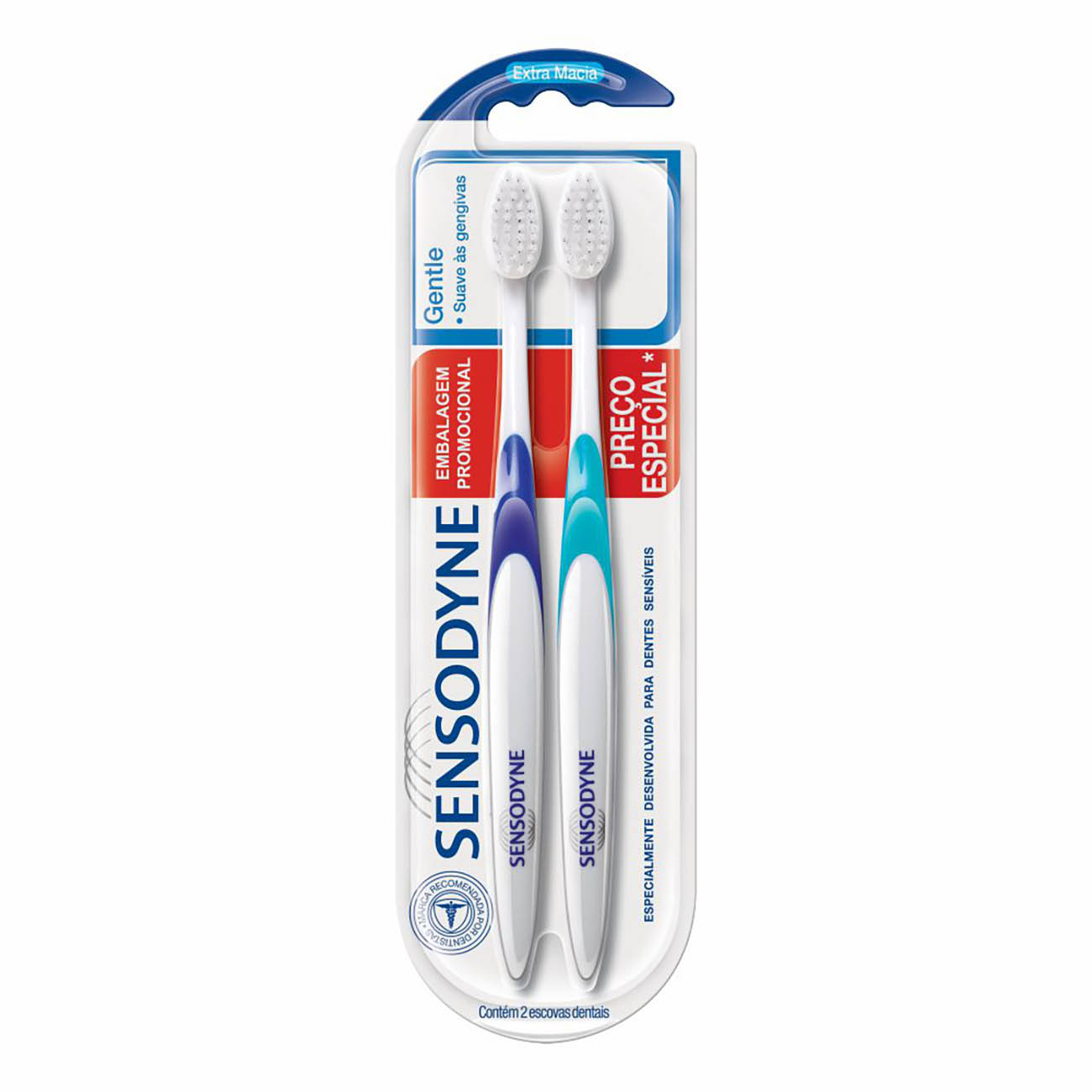 Kit Promocional Sensodyne Gentle com duas Escovas Dentais para Dentes Sensveis