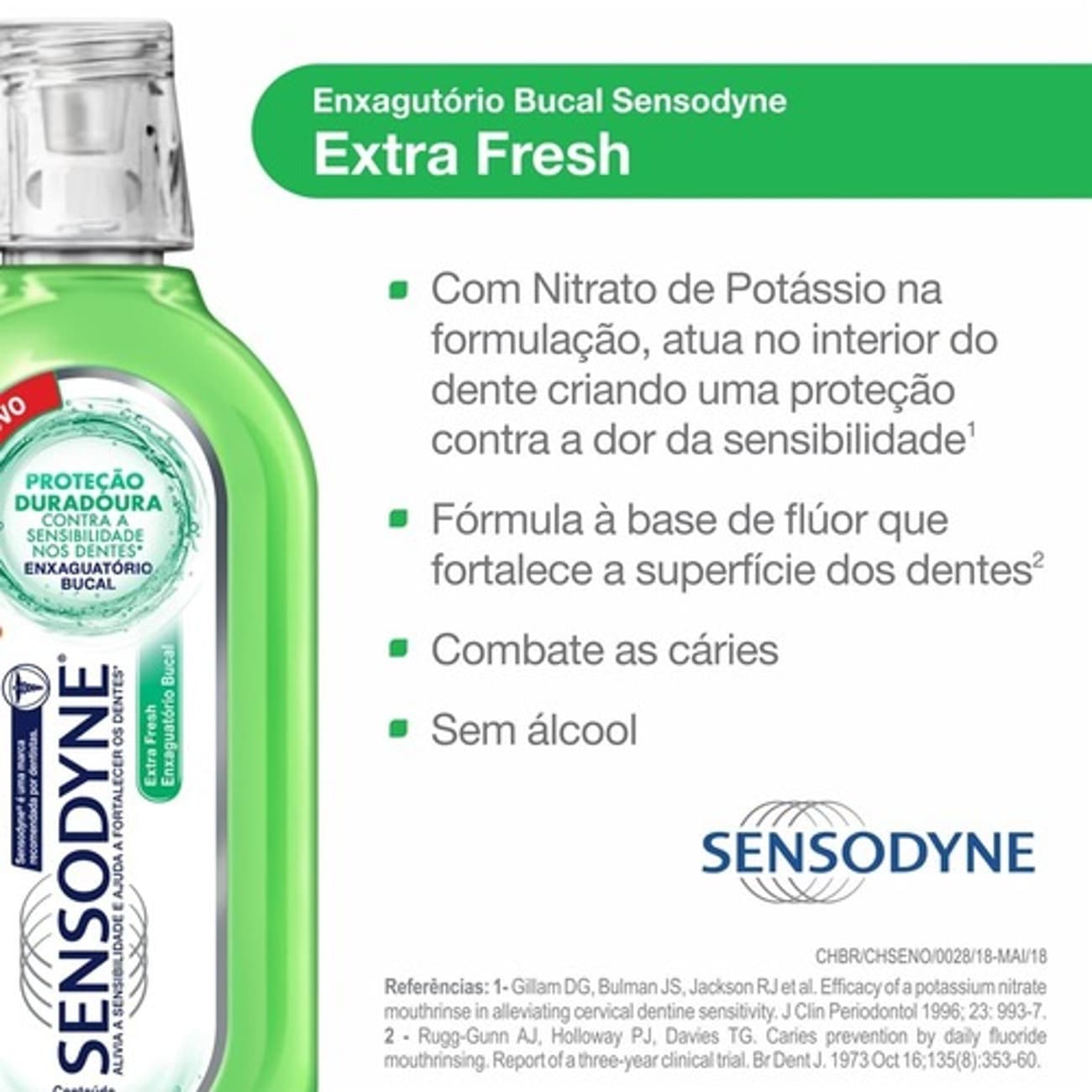 Sensodyne Extra Fresh Enxaguatrio Bucal para Dentes Sensveis com 250ml