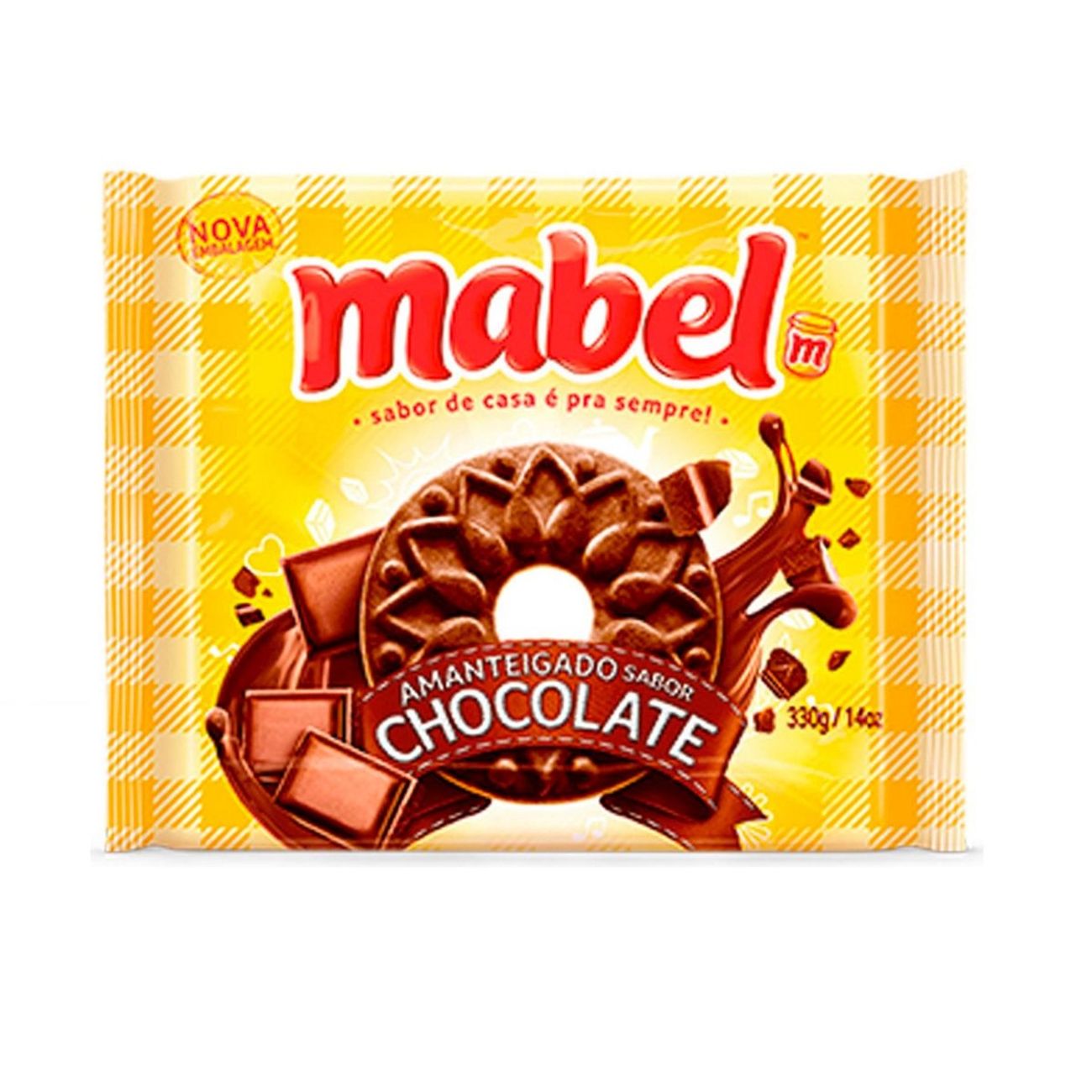 Biscoito Amanteigado Chocolate Mabel Pacote 330g