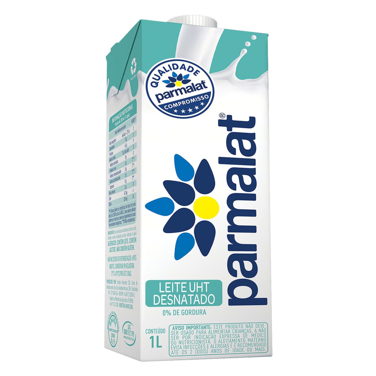 Leite UHT Desnatado Parmalat Caixa 1l