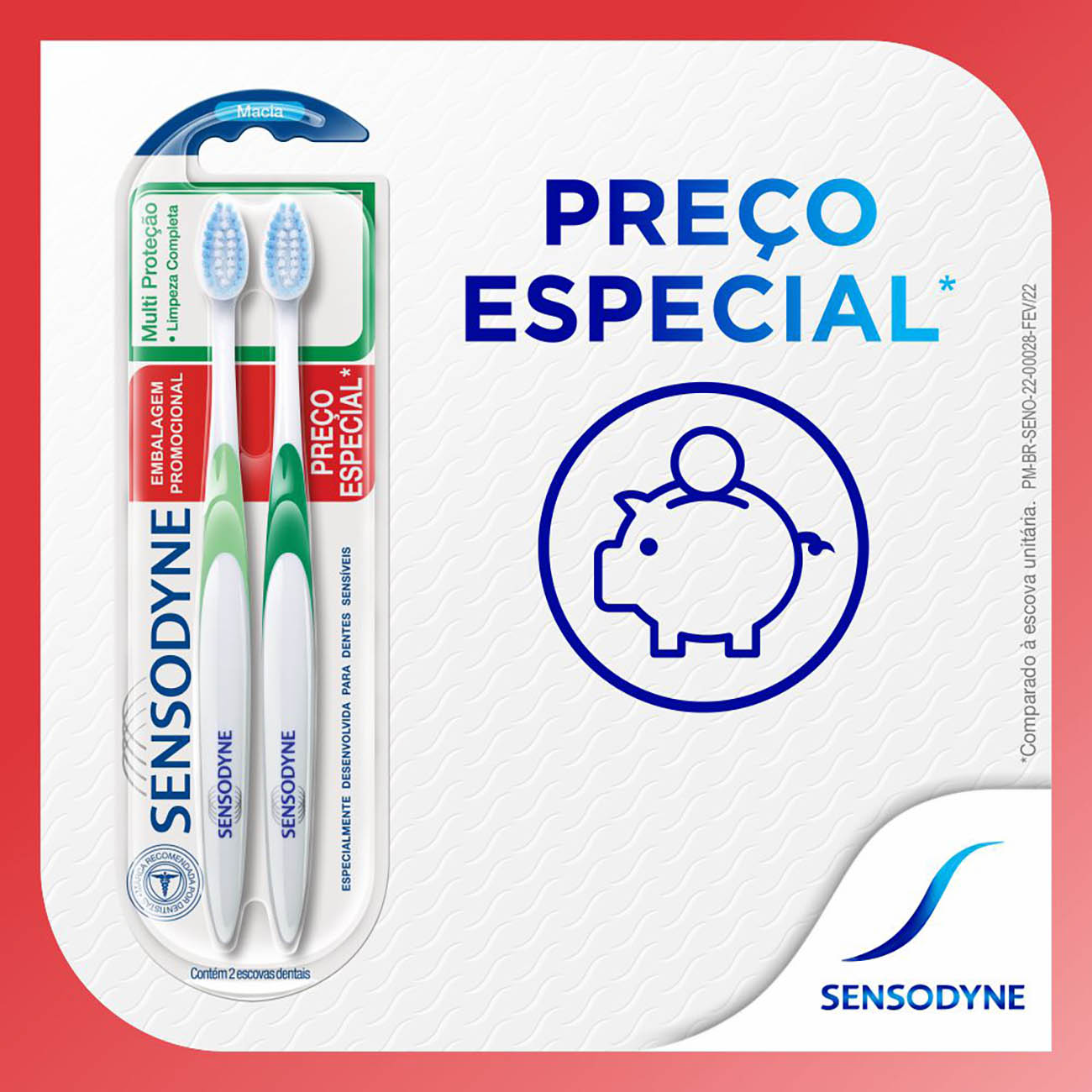 Kit Promocional Sensodyne Multiproteo com duas Escovas Dentais para Dentes Sensveis