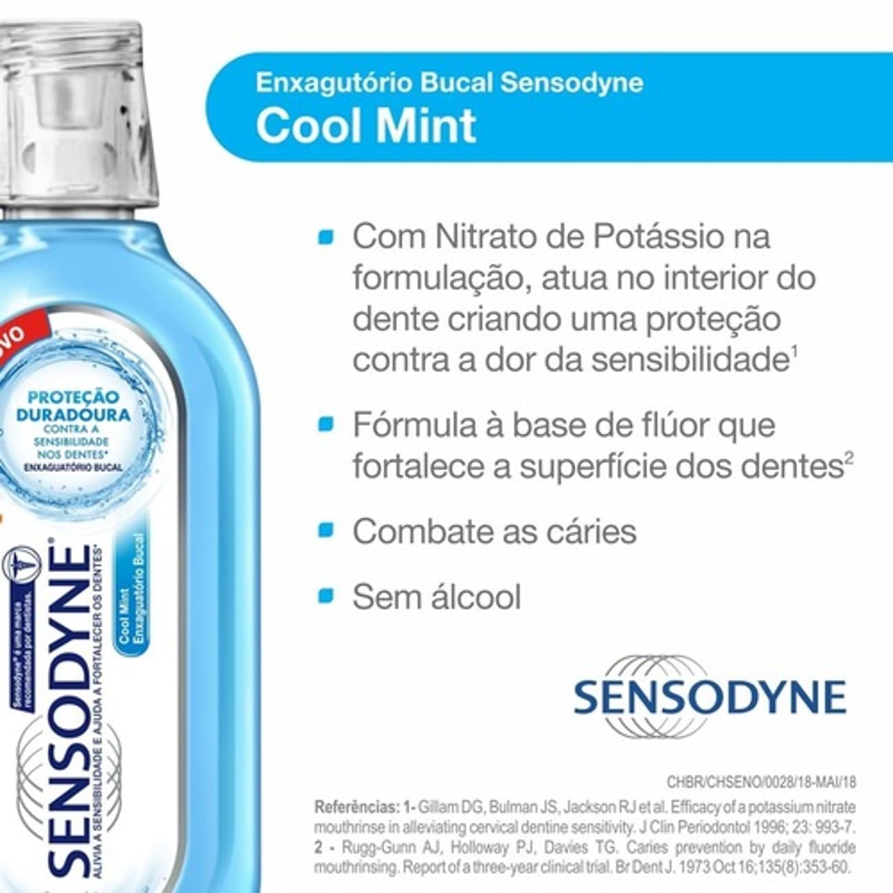 Sensodyne Coolmint Enxaguatrio Bucal para Dentes Sensveis com 250ml