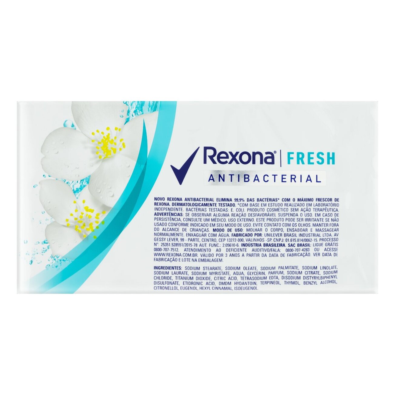 Sabonete Barra Rexona Antibacterial Fresh Pack 6 Unidades 84g Cada