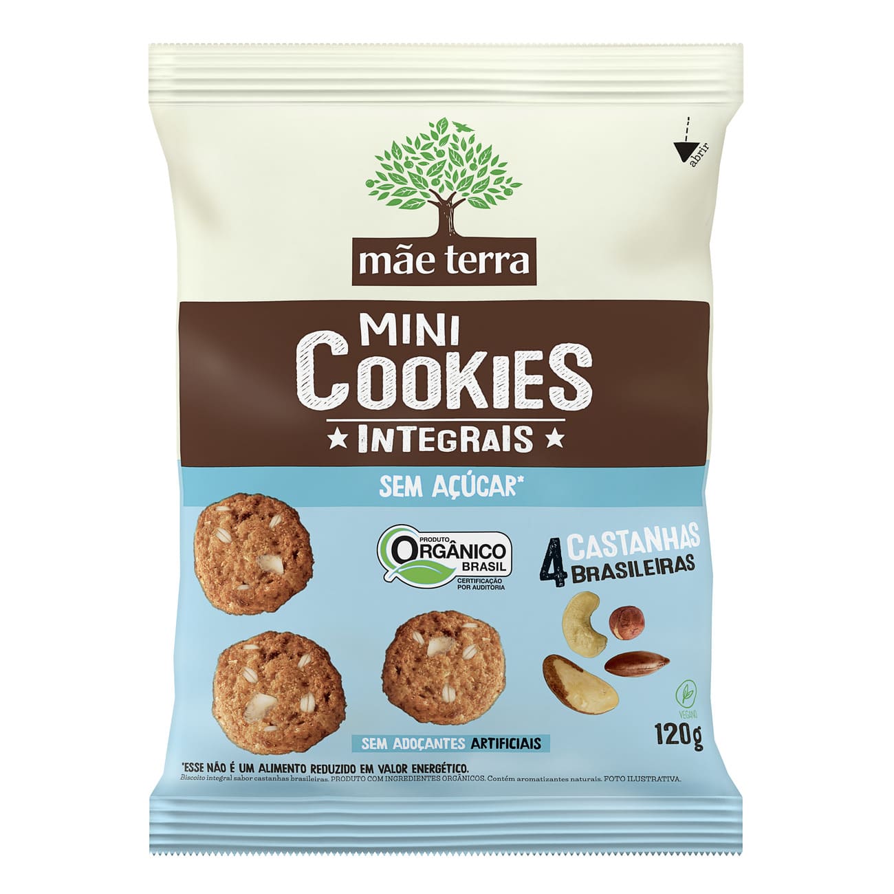 Cookie Integral Orgânico Mãe Terra Diet 4 Castanhas Brasileiras 120g