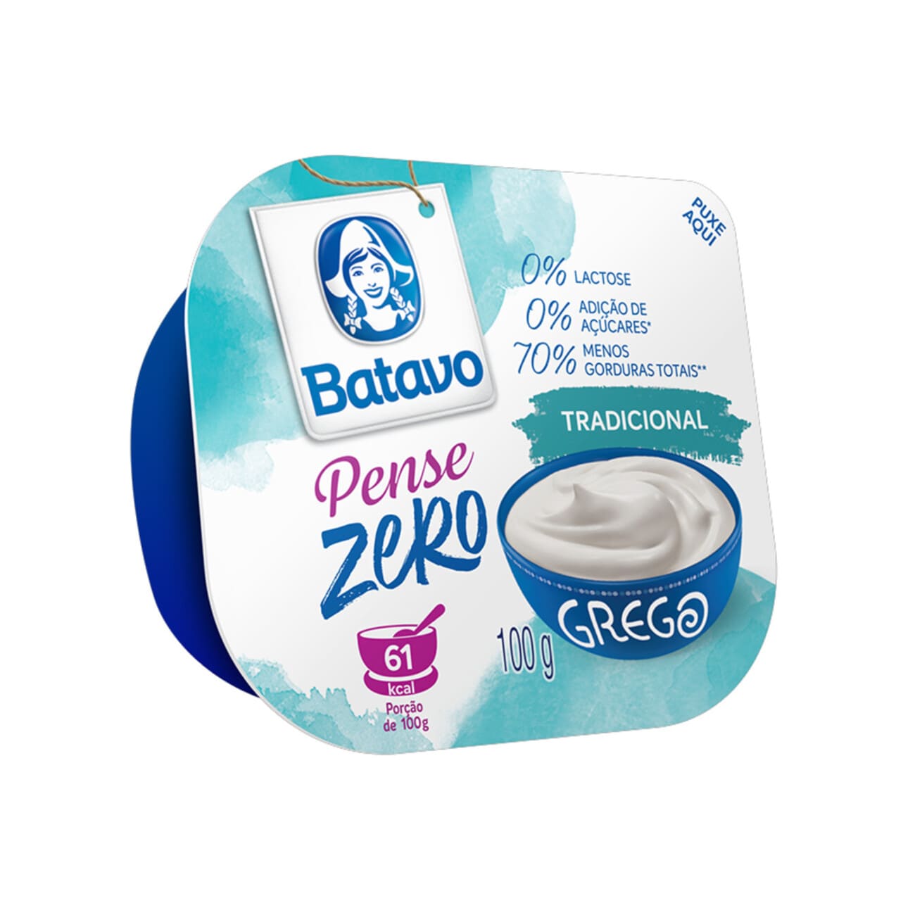 Iogurte Parcialmente Desnatado Grego Tradicional Zero Lactose para Dietas com Restrio de Lactose sem Adio de Acar Batavo Pense Zero Pote 100g
