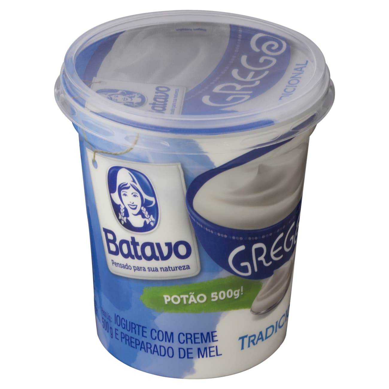 Iogurte Grego com Creme e Preparado de Mel Tradicional Batavo Copo 500g