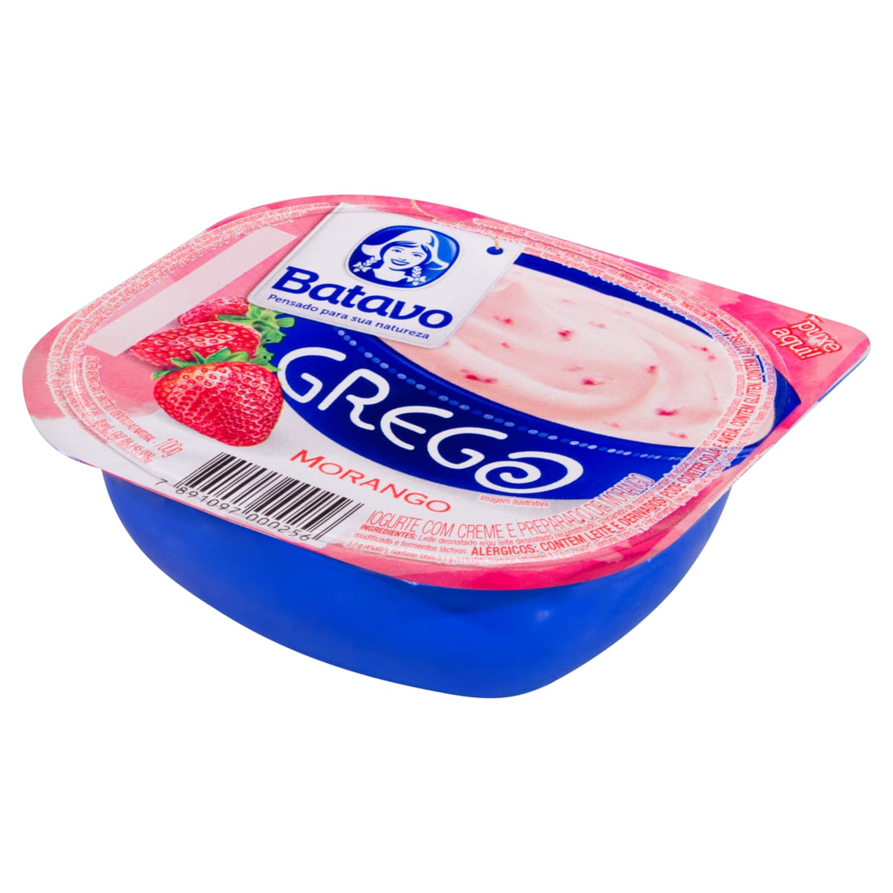 Iogurte Grego com Creme Preparado de Morango Batavo Pote 100g