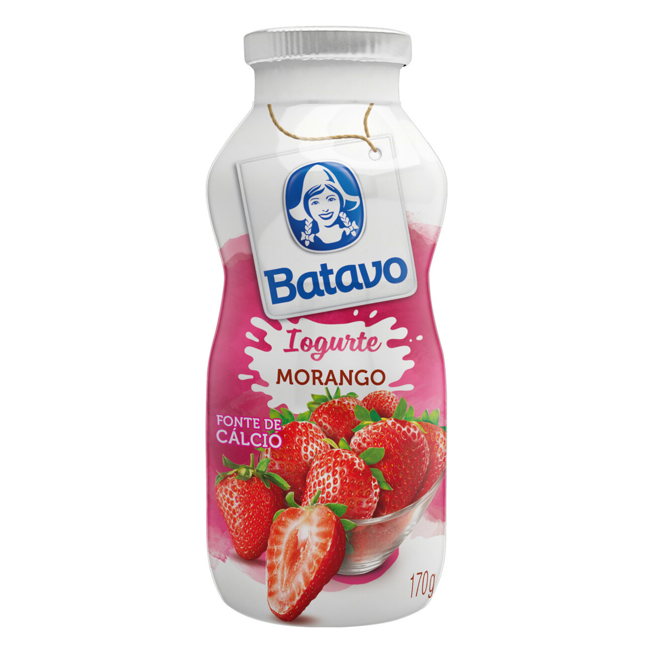 Iogurte Parcialmente Desnatado com Preparado de Morango Batavo Frasco 170g