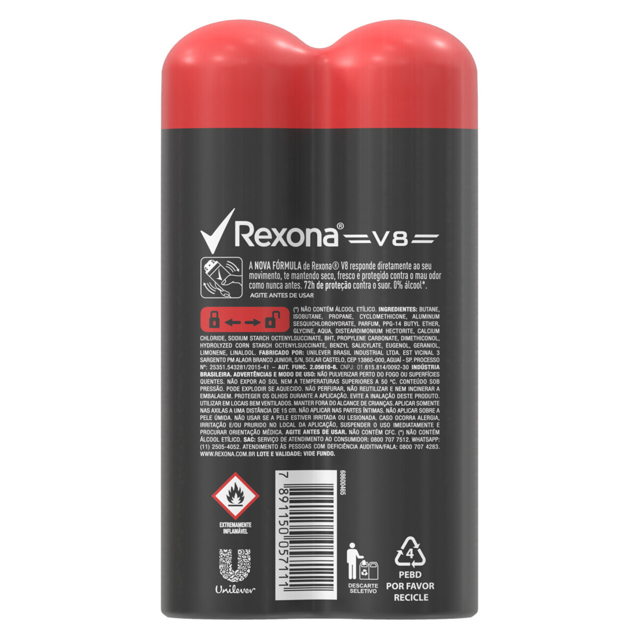Oferta 2 Desodorantes Antitranspirantes Rexona Men V8 72 horas 150mL