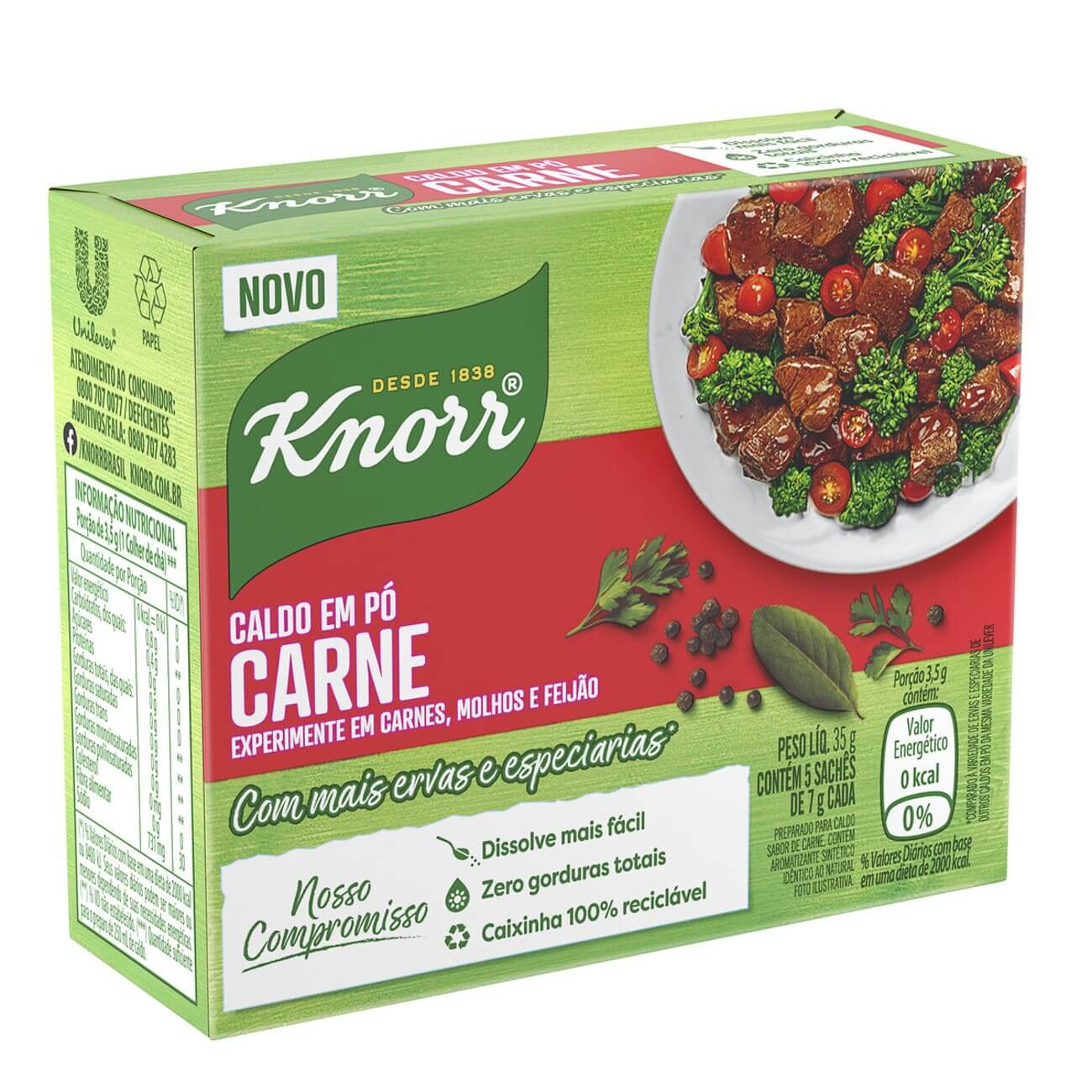 Caldo em P Carne Knorr  35g Com 5 Unidades