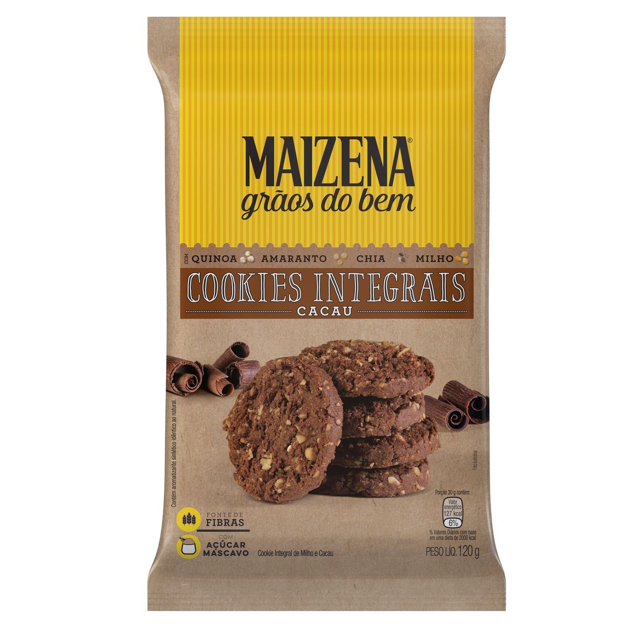 Maizena Grãos do Bem Cookies Integrais de Cacau 120g
